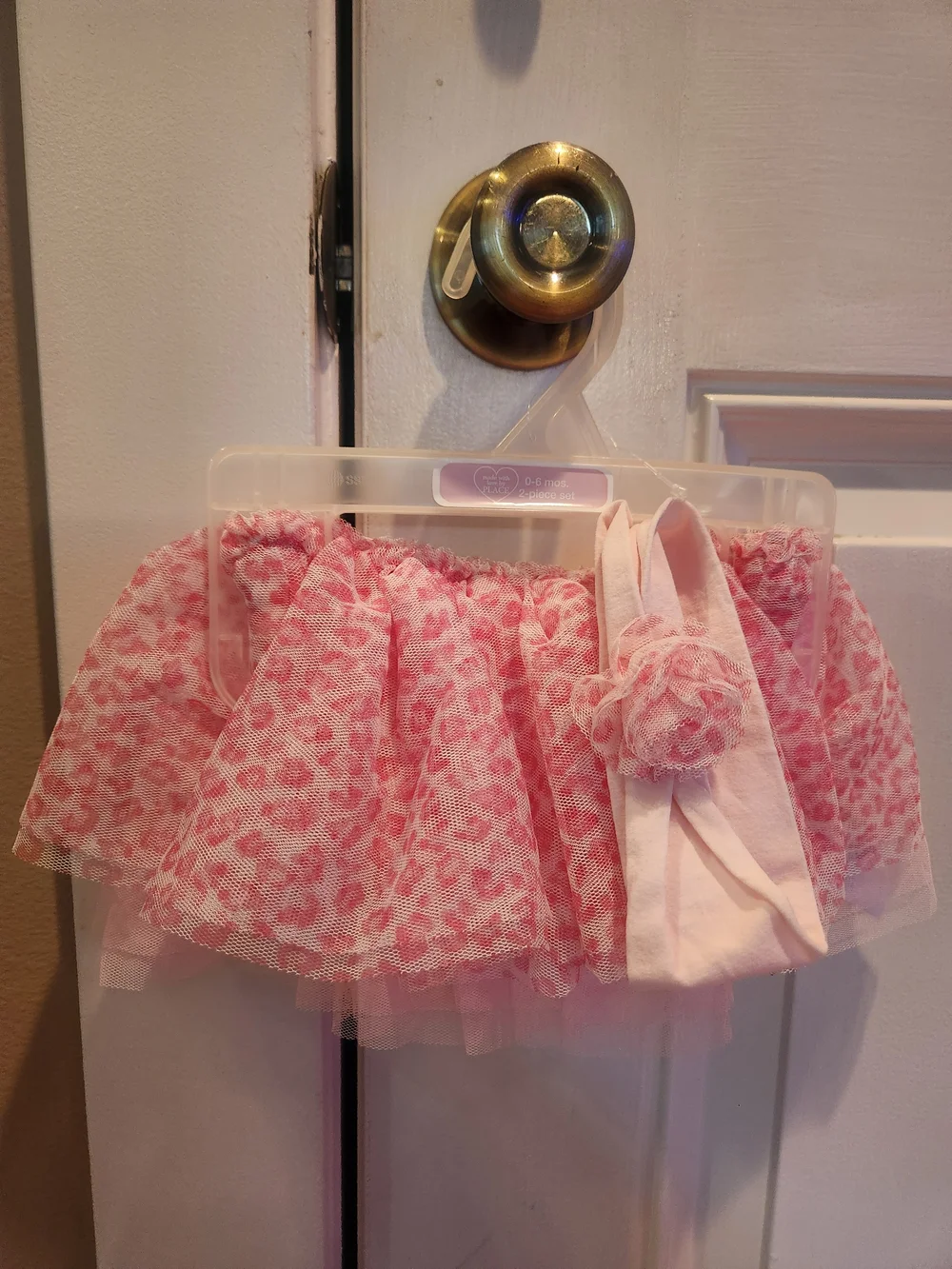 The Children's Place Pink Tulle Leopard Print Skirt with Headband